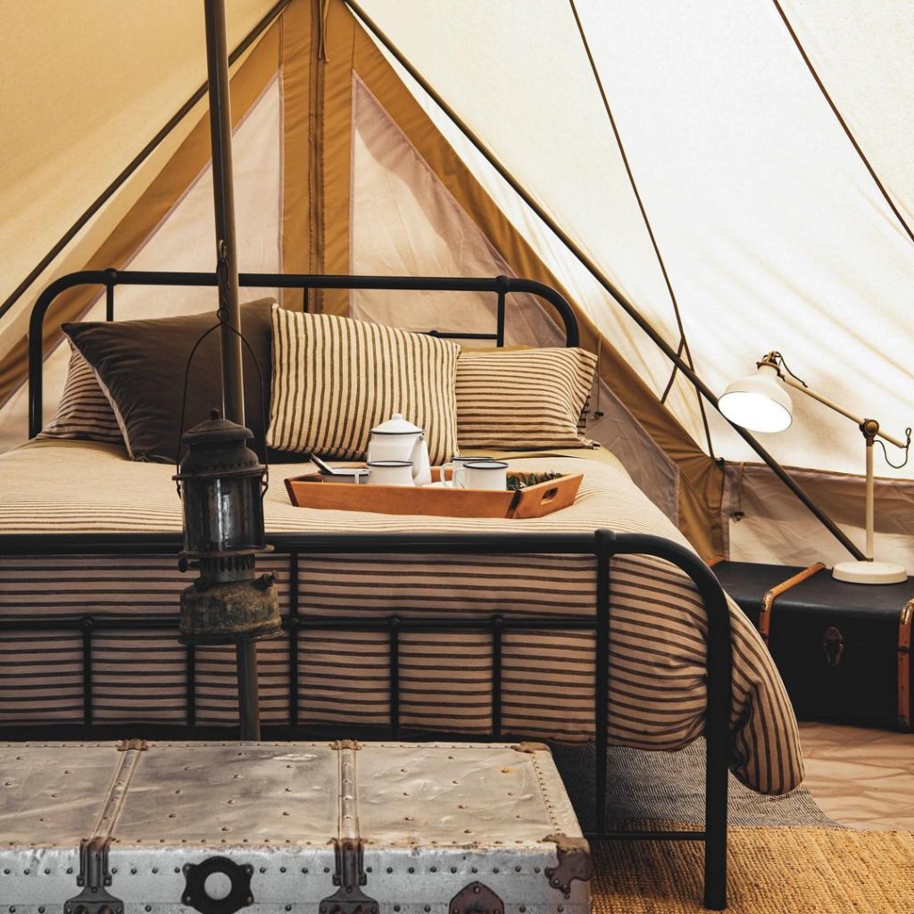 A look inside the glamping tent