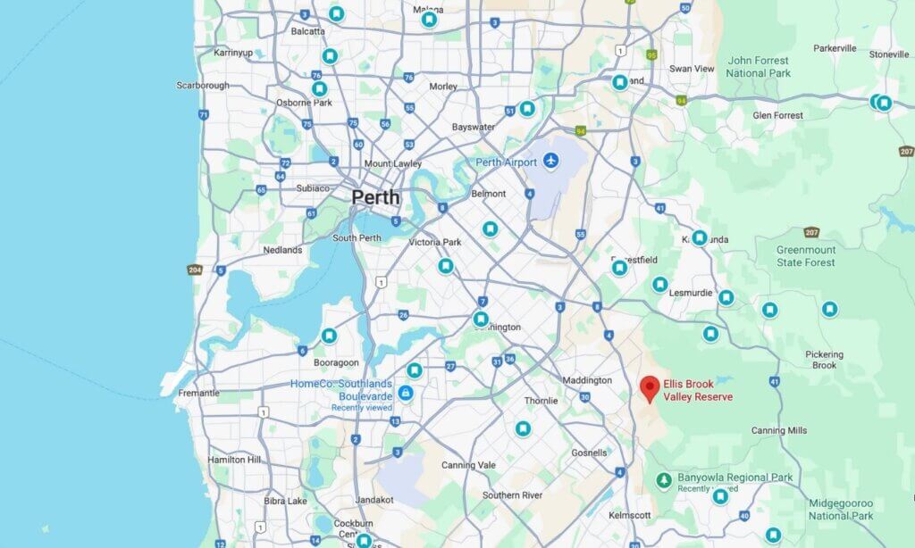 Where is Ellis Brook Valley